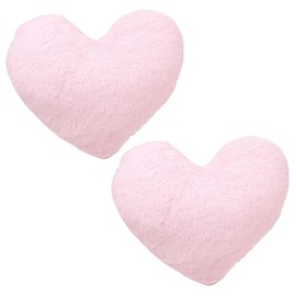 Pink Cushions, Pink Bedroom Accessories, 2 Pack Heart Pillow, Cute Pillows for Bedroom, Living Room, Sofa, Chair, Festive Decor, 33 * 25cm, Soft Plush Material, Lightweight Design