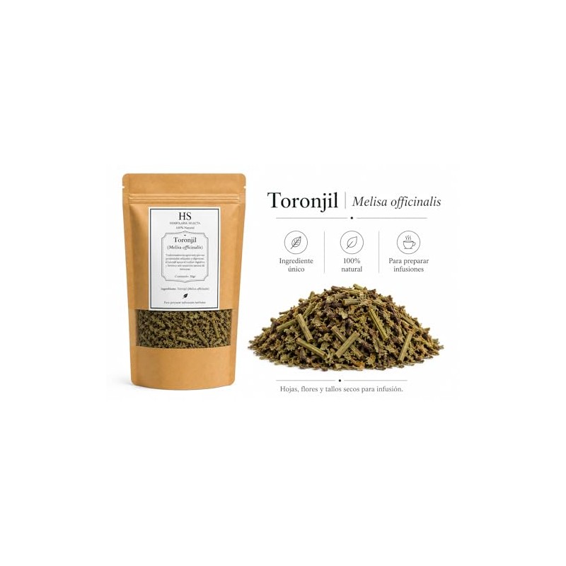 Herbolaria Selecta Toronjil (Melisa officinalis), Té Herbal para Infusión, Hojas