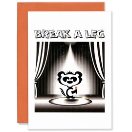 Curious Cards - Break a Leg - Funny Office Encouragement | Good Luck Poem Verse Greetings Card for Actor | Actress | Theatre | Performer | Stage | Audition | Singer | Speaker