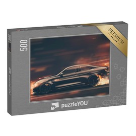 puzzleYOU: 500 Piece Street Racer Black Sports Car Puzzle Collection Cars