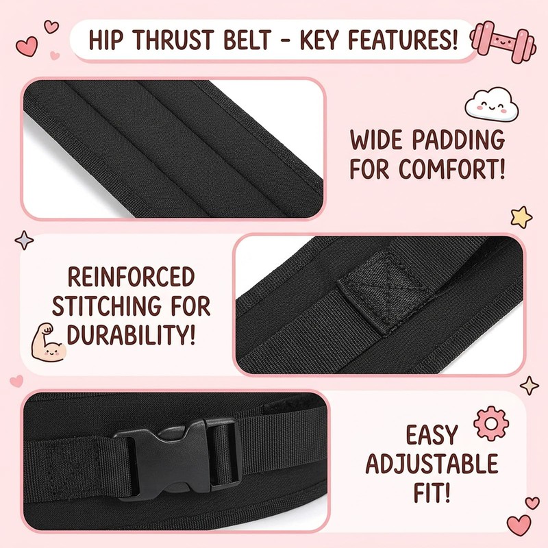 Hip Thrust Belt, Hip Thrust Belt for Dumbbells and Weights,