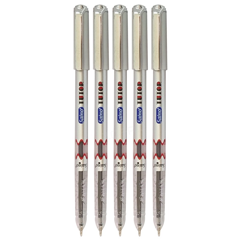 SAINO GlideStic Ballpoint Pens, BLUE, Fine Point (0.6mm), Pack of