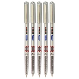 SAINO GlideStic Ballpoint Pens, BLUE, Fine Point (0.6mm), Pack of 5, Smooth Ball Pens