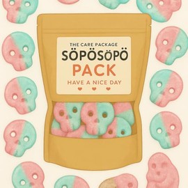 BUBS SÖPÖSÖPÖ Scandinavian Treat Pack – Dizzy Skulls – 150g Vegan Nordic Candy Bag – Soft & Fruity Skull-Shaped Gummies – Playful & Gelatin-Free Treat soposopo Pack