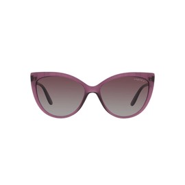 Vogue Eyewear Woman Sunglasses Transparent Purple Frame, Polar Grey Gradient Violet Lenses, 57MM