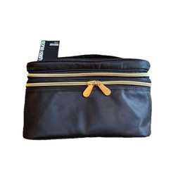 Sonia Kashuk Double-Zip Train Case Makeup Bag - Gray w/Gold Zippers, NWT