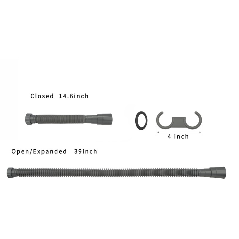 Leirsdam Universal Flexible P Trap Drain Pipe(1-1/2") and The Drain