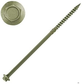 10x Timco Screws Index Hex Head Timber Landscape for sleepers wood Green Pack 6.7 x 225 mm of 10