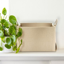 Folding felt basket beige M Organizer