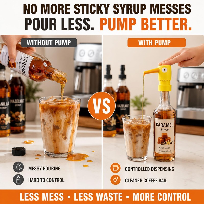 Syrup Pump for 28mm Standard Neck 750mL/25.4oz Syrup Bottles, 2mL