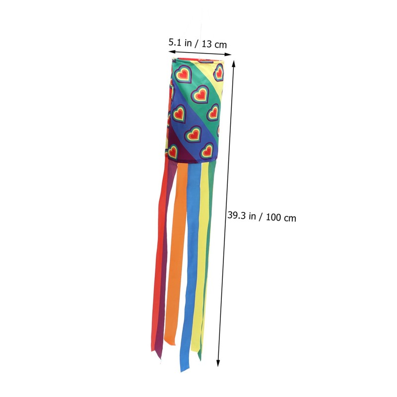 Kisangel 1pc Rainbow Windsock Garden Flag Wind Direction Indicator for