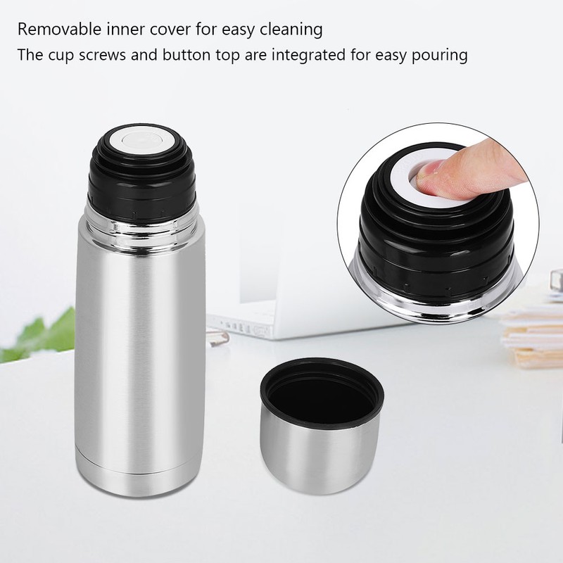 Stainless Steel Thermos Vacuum Bottle Flask Push Button Lid Insulated