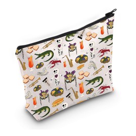 PWHAOO New Orleans Vacation Gift New Orleans Design Makeup Bag Welcome to New Orleans Travel Cosmetic Bag New Orleans Souvenir Merch (New Orleans Design M)