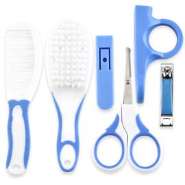 SYGA 6 Pcs Health Care Kit for Newborn Baby Kids Nail Hair Grooming Brush - Blue