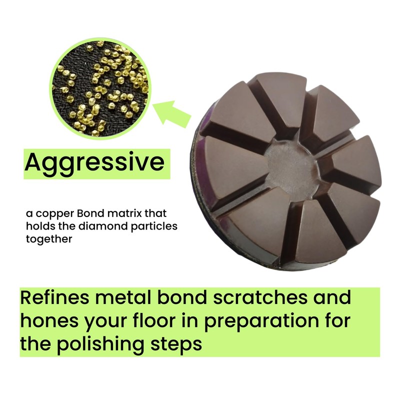 Hybrid Transitional Diamond Polishing Pucks for Concrete Terrazzo Floor, Aggressive