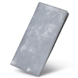 Bveyzi Ultra Slim Thin RFID Blocking Credit Card Holder Bifold Clutch Wallets for Women (Vegan Grey)