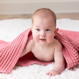 Bella Tunno Waffle Baby Blankets – Breathable, Lightweight, and Soft Boy and Baby Girl Blankets, Waffle Knit Throw Nursery Must Haves, Oeko-TEX Certified (Watermelon)