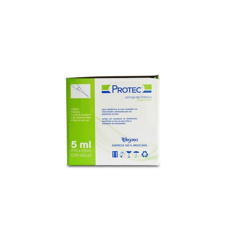 Protec Jeringas Hipod?rmicas 5 Ml Aguja 21G