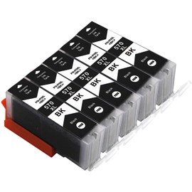 Bergsan Printer Cartridges Compatible with Canon PGI-570 CLI-571 XL for Canon Pixma MG5700 MG5750 MG5751 MG5752 MG5753 MG6800 MG6850 MG6851 MG6852 TS5000 TS5050 TS5051 TS5053 TS5055 TS6050 TS6051, 5 Black