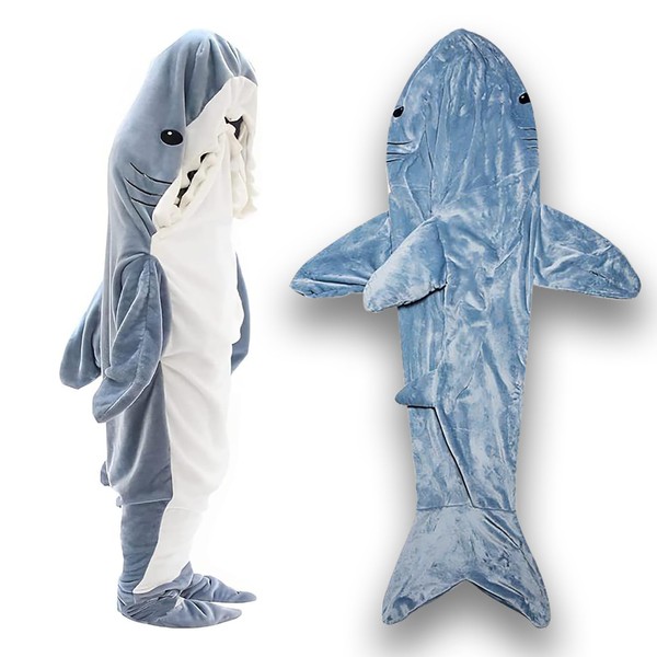 Fancemot Shark Blanket, Shark Blanket Hoodie Soft Cozy, Shark Blanket Onesie Flannel, Wearable Shark Blanket Skin-Friendly
