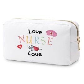 Nurse Appreciation Gifts Funny Love Nurse Makeup Bag Nurse Gifts for Women Nursing Gifts for Nurses Thank You Gift Nurse Cosmetic Bag for Wife Mom Graduation Birthday Retirement Gifts Travel Pouch