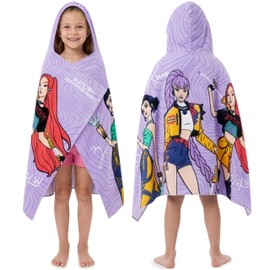 KPop Demon Hunters Children's Bath Poncho with Hood 125 x 75 cm, 100% Cotton Hooded Towel Girls, Summer Hooded Towels, Bath Towel Poncho for Beach Pool, Gifts for Girls