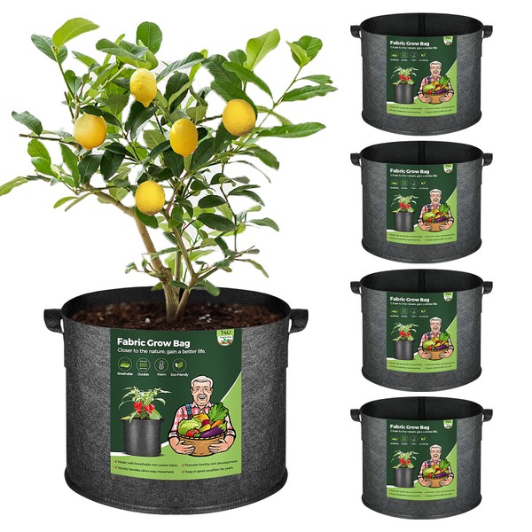 T4U Non-Woven Planter Cloth Pot with Handle, 10 Gallon (37