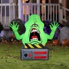 Gemmy Airblown Slimer Ghost on Ghost Trap Ghostbusters, 3.5 ft