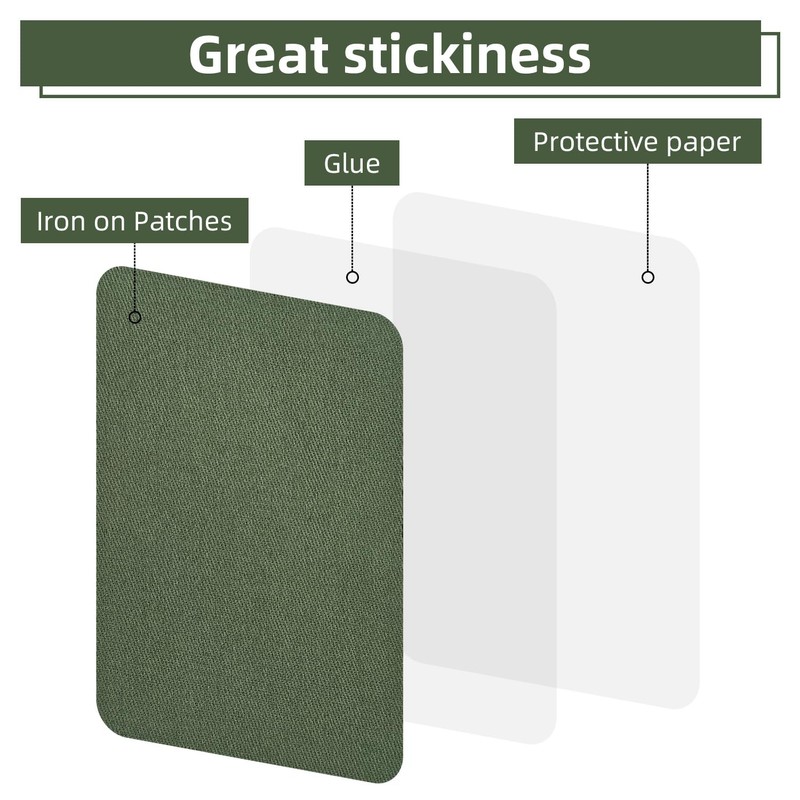 Zesion 12PCS Fabric Iron on Patches 100% Cotton Repair Patch