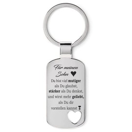 Lieblingsmensch Key Ring with Filigree Laser Engraving Model: Für meinen Sohn - ausge. Heart/Optionally you can personalise the back with your desired text, Motif.