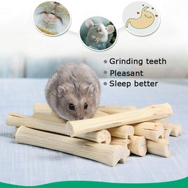 Tfwadmx Small Animal Snacks Sweet Bamboo Treats Bunny Chew Toys for Chinchilla Rabbit Guinea Pig Hamster Squirrel (About 22-27 Sticks)