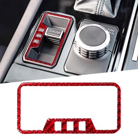 BLAKAYA Compatible with Toyota Tundra 2022 2023 2024 Carbon Fiber Center Control Four Wheel Drive Model Test Switch Frame Panel Decoration Sticke (1PCS Red)