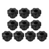 Laroal 10 PCS Star Knob M12 Black Plastic Through Hole