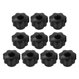 Laroal 10 PCS Star Knob M12 Black Plastic Through Hole Knob, Female Threaded Knob Star Shape Knob, Knurled Thread Clamping Knob, Knob Grip Handle for Machine Tool