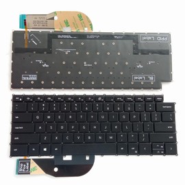 Laptop Replacement US Layout with Backlit Keyboard for Dell XPS 15 9500 P91F 9510 9520,XPS 17 9700 P92F 9710,Precision 5550 5560 5750 5760 Series Laptop Black 0MV93T