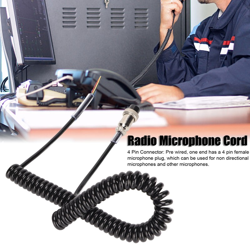 Radio Microphone Cable Replacement Female Hand Mic Cord with Prewired