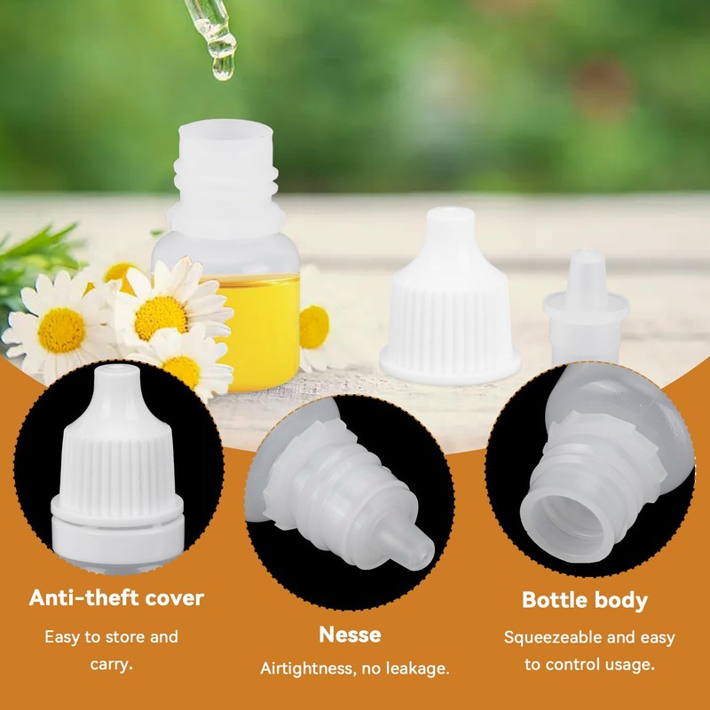 HERCHR 2ml Eye Dropper Bottles,100Pcs Squeezable Dropper Bottles,Dropper Potion Bottles