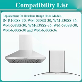 6 Pack Range Hood Filter Replacement for Hauslane Models IN-R100SS-30, WM-530SS-30, WM-530SS-36, WM-538SS-30, WM-538SS-36, WM-590SS-30, WM-630SS-30 and WM-630SS-36, Compare to Part# CFI001 & CFI007
