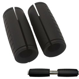 Rivotrance Thick Bar Adapter for Standard Barbells, Pull Up Bar and LAT Pull Down Cable Machine Attachment - Durable Silicone Rubber Dumbbell Handle Grips for Weight Lifting & Fitness Training (Black)