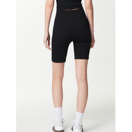 NEXT Gerippte Radlershorts mit hohem Bund Schwarz M