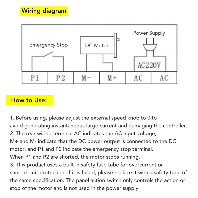 YYQTGG DC Motor Speed Controller , 110V AC Input 110V