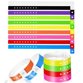 60 Pcs Vinyl Wristband in 10 Colors, Plastic Wristbands for Events, Neon Plastic Event Wristbands, Colored Bracelet Wristband for Events, Concerts, Carnivals, Nightclubs, Bars, Park