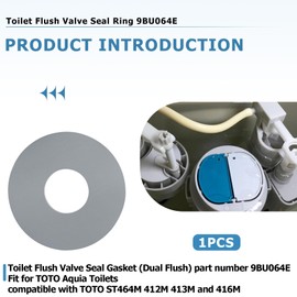 Toilet Flush Valve Seal Gasket 9BU064E Fit for TOTO Aquia Toilets, compatible with toto 9bu102e gasket,for TOTO ST464M,412M, 413M, and 416M flush valve seal gasket(1 PACK)