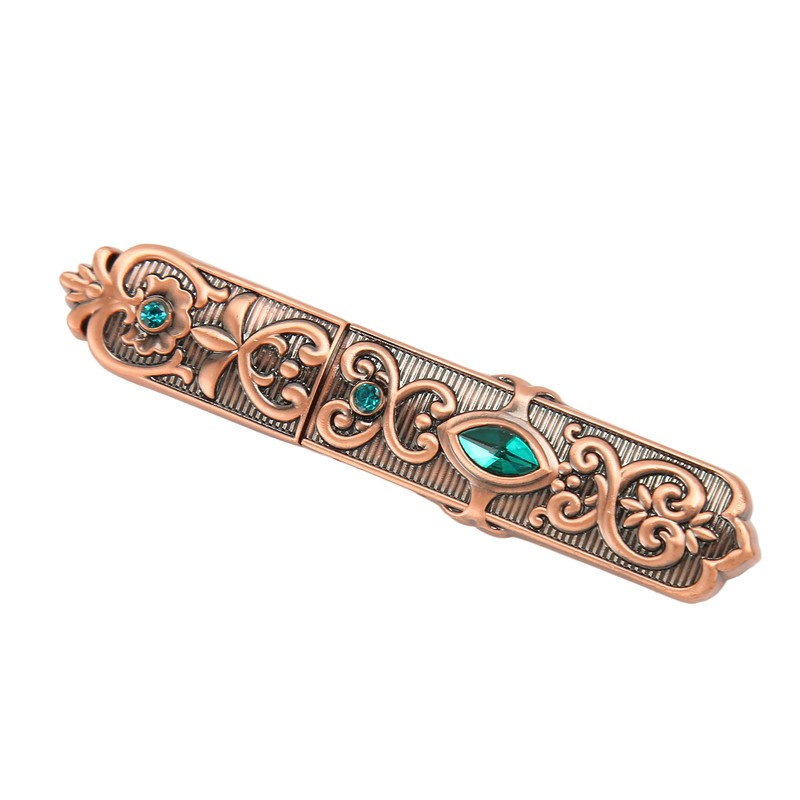 Vintage Needle Case Set Rhinestone Carved Pattern Fashionable Sewing Needles