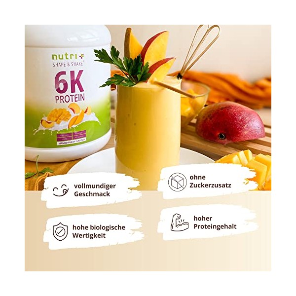 Nutri + Protein Pulver Mango Peach 1 kg - hochdosiertes