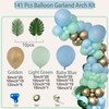 141PCS Sage Green Baby Blue Gold BalloonS Garland Arch Kit