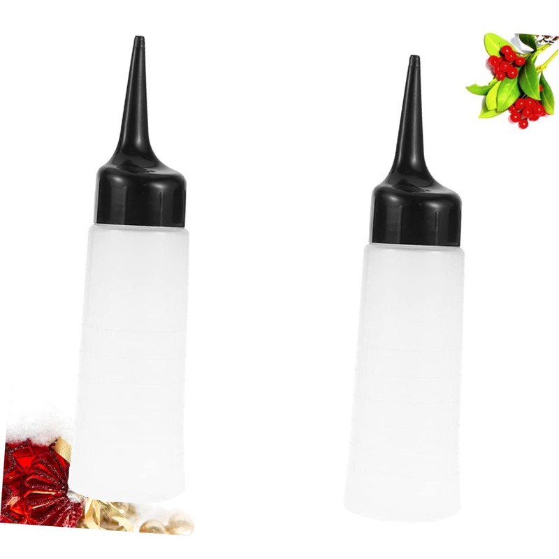 OHPHCALL 2pcs Hair Dye Bottles Shampoo Bottles White Nozzle Travel