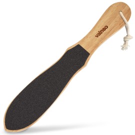VALNEO Foot File for Hardened or Dry Skin - Coarse and Fine Callus File Made of Rubber Wood - Wooden Paddle Callus Remover for Hand and Foot