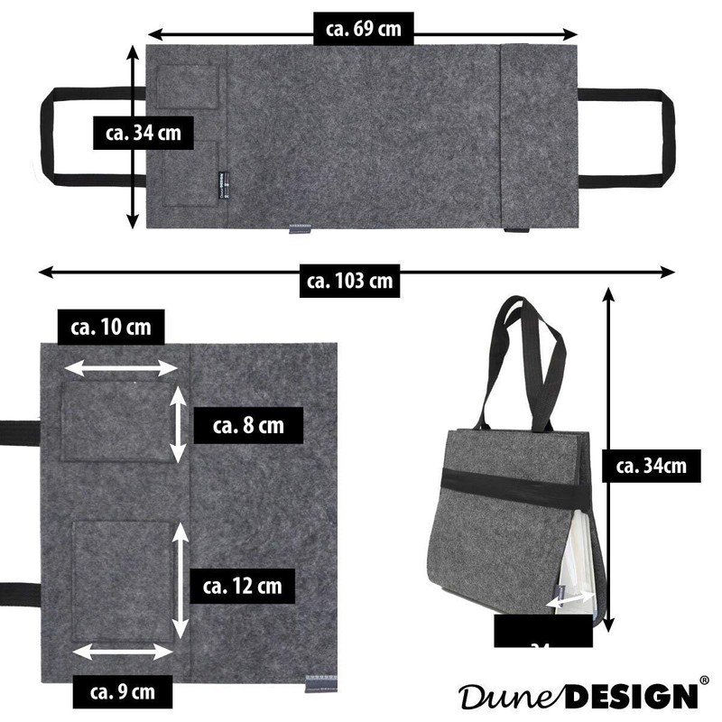 DuneDesign Felt Lever Arch Folder Bag 31x34x9 cm File Holder