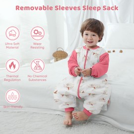 LAT LEE AND TOWN Baby Sleeping Bag Baby Sleep Sack Split Leg with Removable Sleeves, Baby Cotton Sleeping Bag, Winter Toddler Sleeping Bag (Rabbit,M)